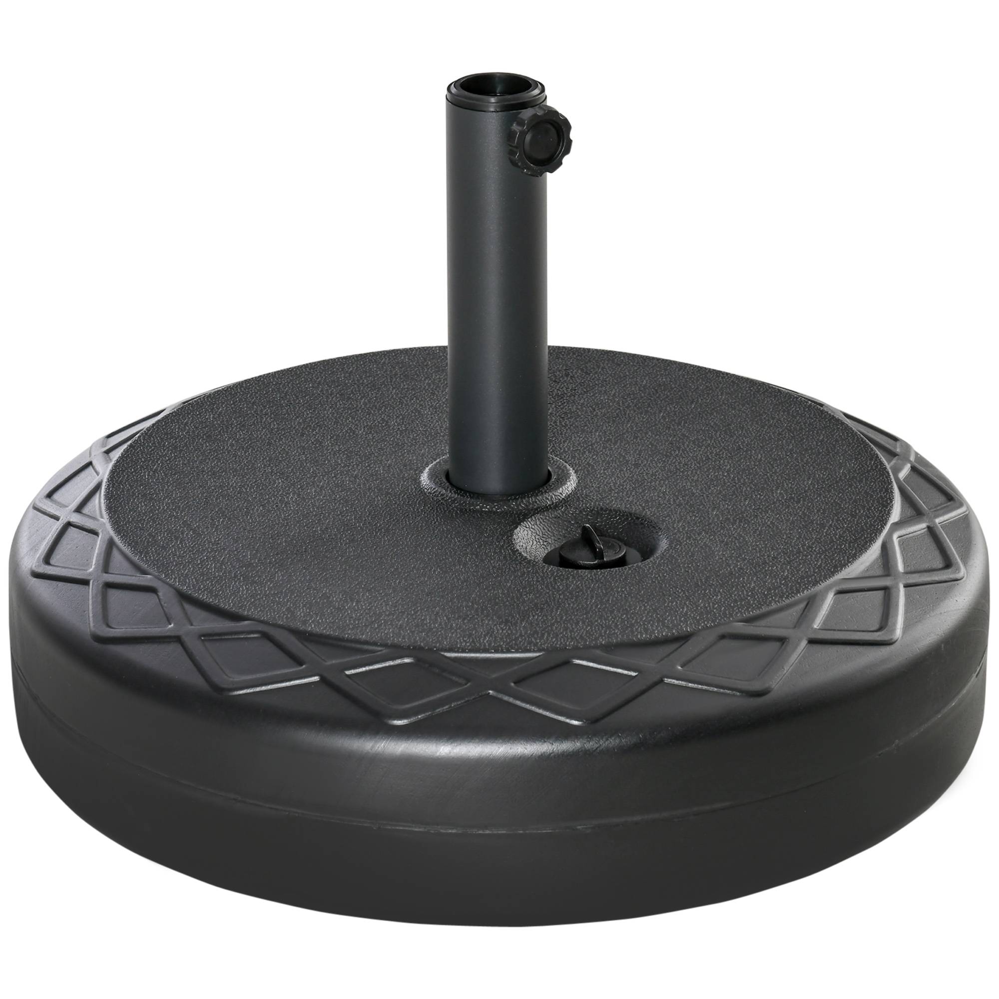 Pied de parasol à lester plastique HDPE jardin terrasse maintien sécurisé Ø55cm noir - ComfortXL Outdoor Living - Image 2