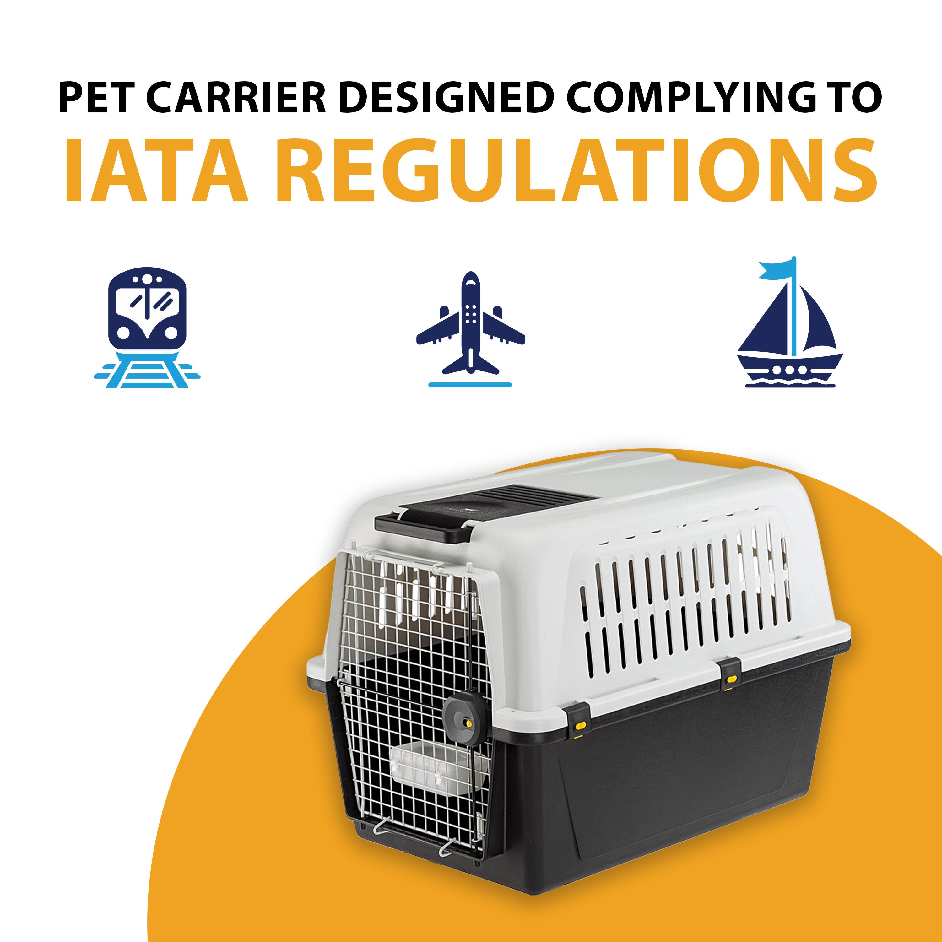 Ferplast - Ferplast Transporte para perros de gran tamaño ATLAS 70, Caja para el transporte de perros grandes con comedero y accesorios incluidos, puerta de acero - Imagen 6