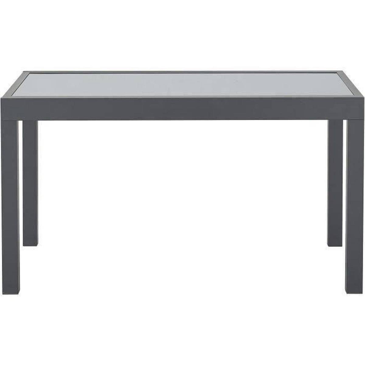 Table de jardin extensible rectangulaire en aluminium et verre trempé 135 à 270 cm - SABAIDECO - Image 1