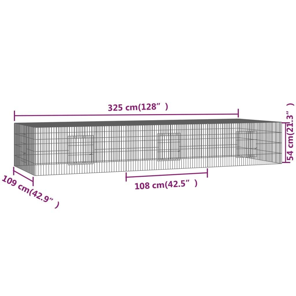 Vidaxl - Cage à lapin 3 panneaux 325x109x54 cm Fer galvanisé vidaXL 171564 - Imagen 3