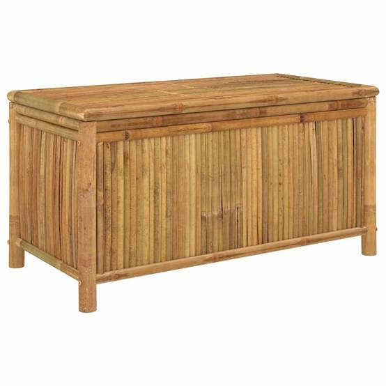 Malle de Rangement Bambou Naturel Banc Coffre pour Terrasse et Balcon Brun 110x52x55 cm – ComfortXL Outdoor Living - Image 2