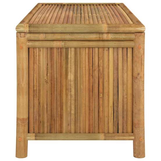 Malle de Rangement Bambou Naturel Banc Coffre pour Terrasse et Balcon Brun 110x52x55 cm – ComfortXL Outdoor Living - Image 4