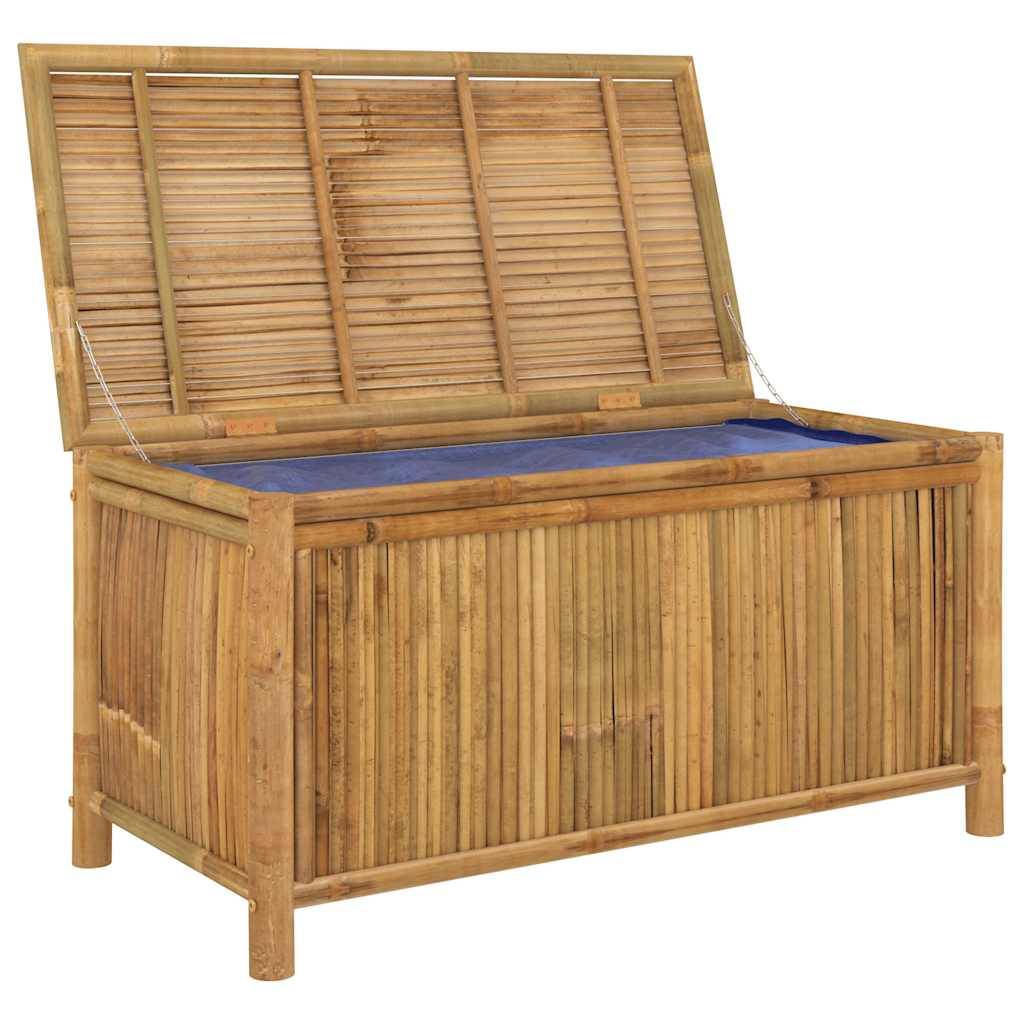 Malle de Rangement Bambou Naturel Banc Coffre pour Terrasse et Balcon Brun 110x52x55 cm – ComfortXL Outdoor Living - Image 5