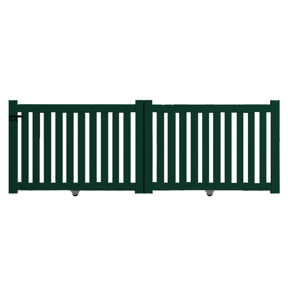 Portail Packit - Portail alu coulissant ajouré en kit dim. L.3000 (entre piliers) X H.1200 mm  Vert (RAL 6005)