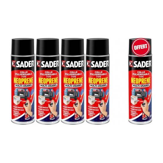 Sader - 4 + 1 OFFERTE Colle néoprène en aérosol multi usages 500 ml SADER