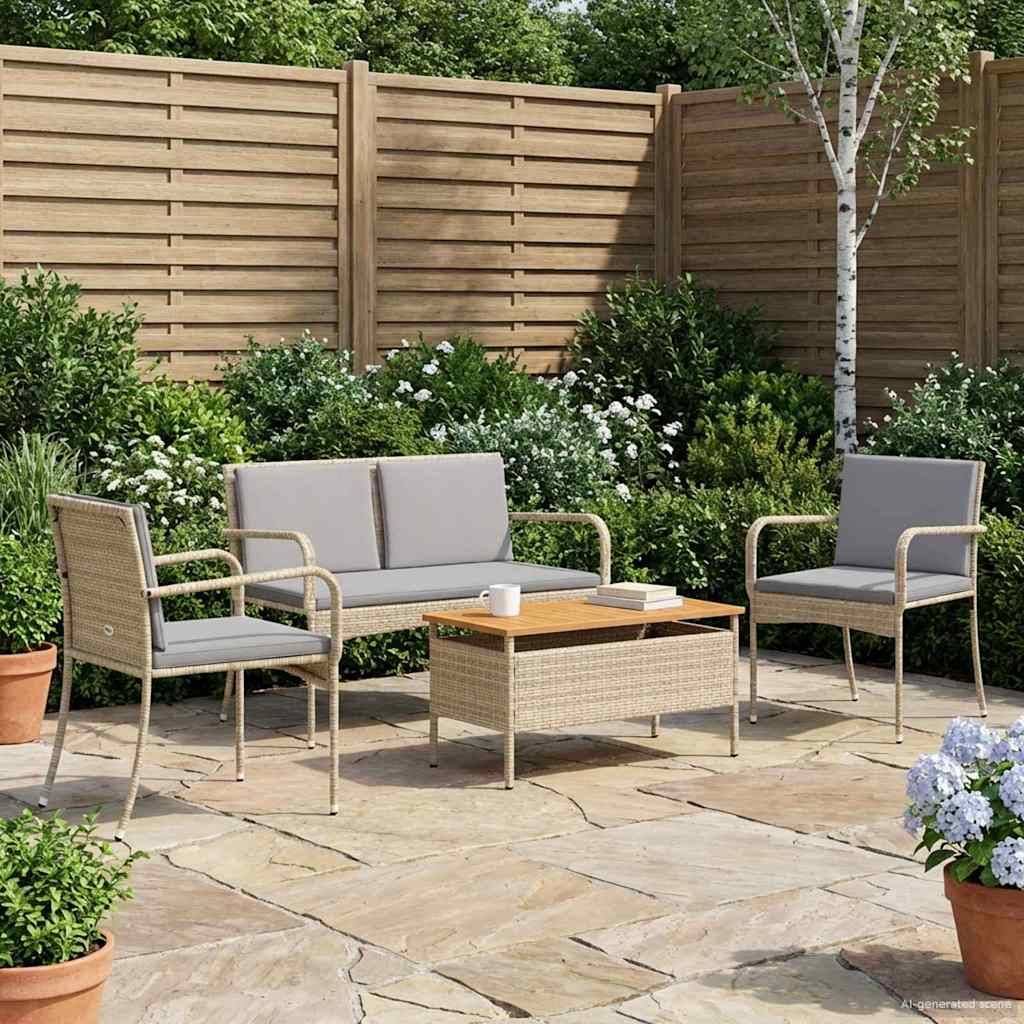 Vidaxl - Ensemble de jardin-Salons de jardin Beige polyrotin 944531 - Image 1