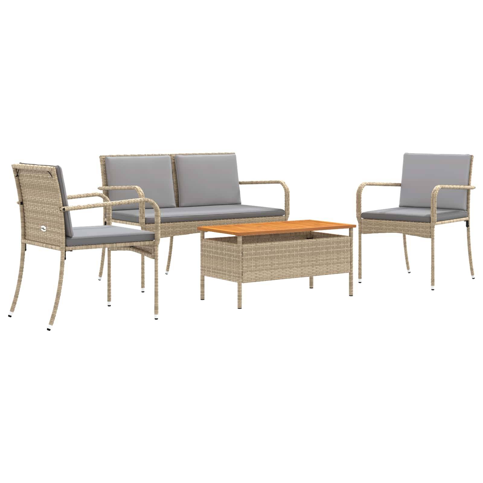 Vidaxl - Ensemble de jardin-Salons de jardin Beige polyrotin 944531 - Image 2