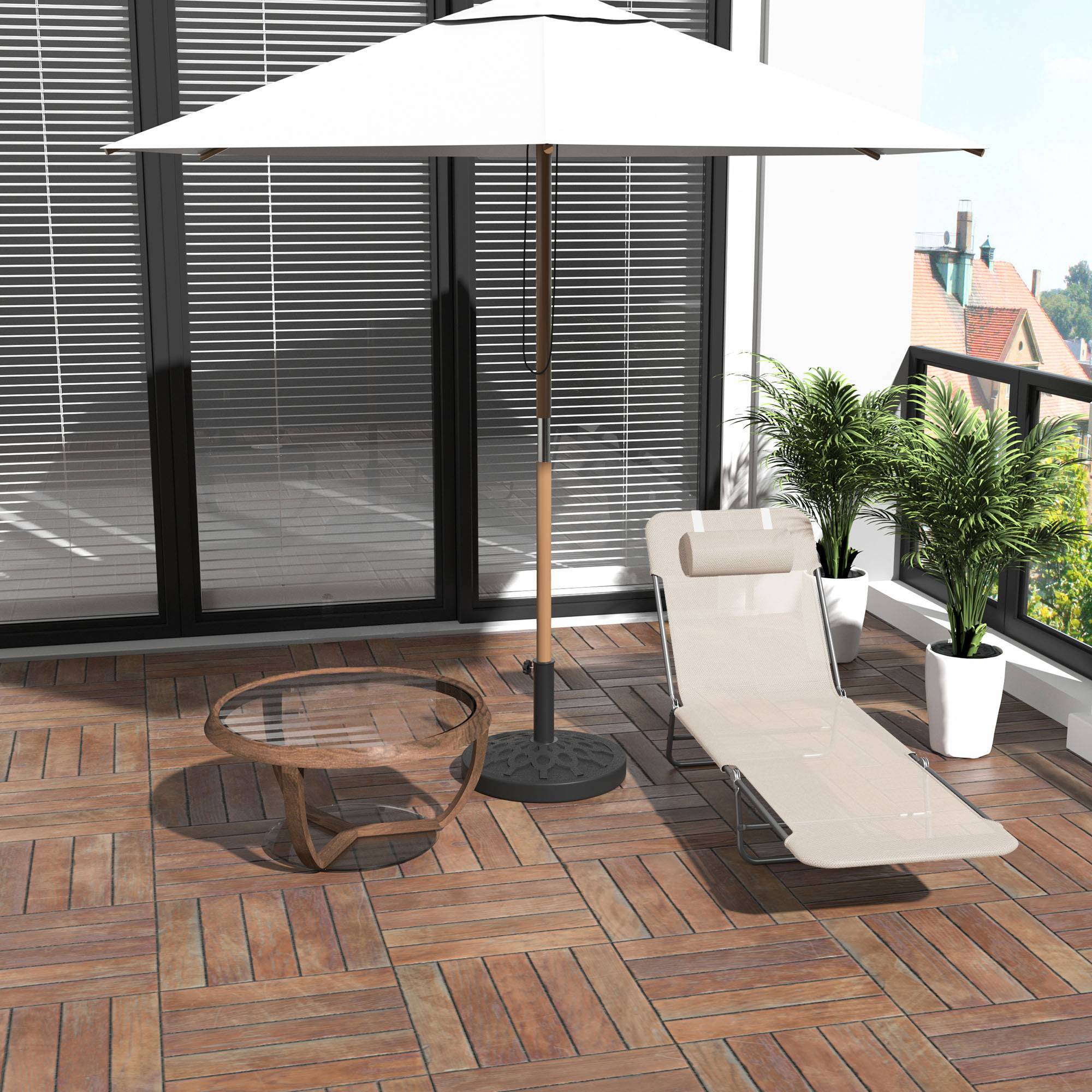 Sans Marque - Transat pliant avec dossier inclinable et coussin, 182 x 56 x 24,5 cm - Image 3