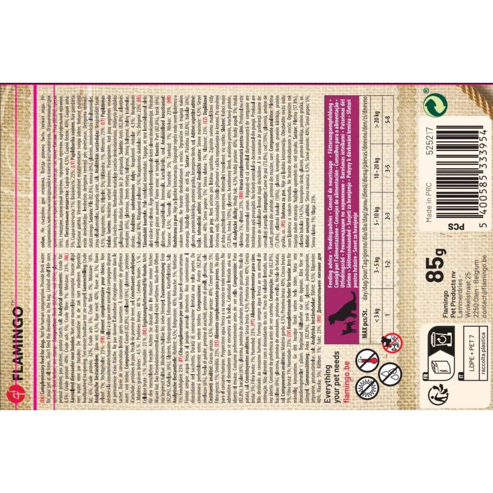 Flamingo - Friandises Hapki Anneaux Canard et Cabillaud 85 g pour Chien - Image 4