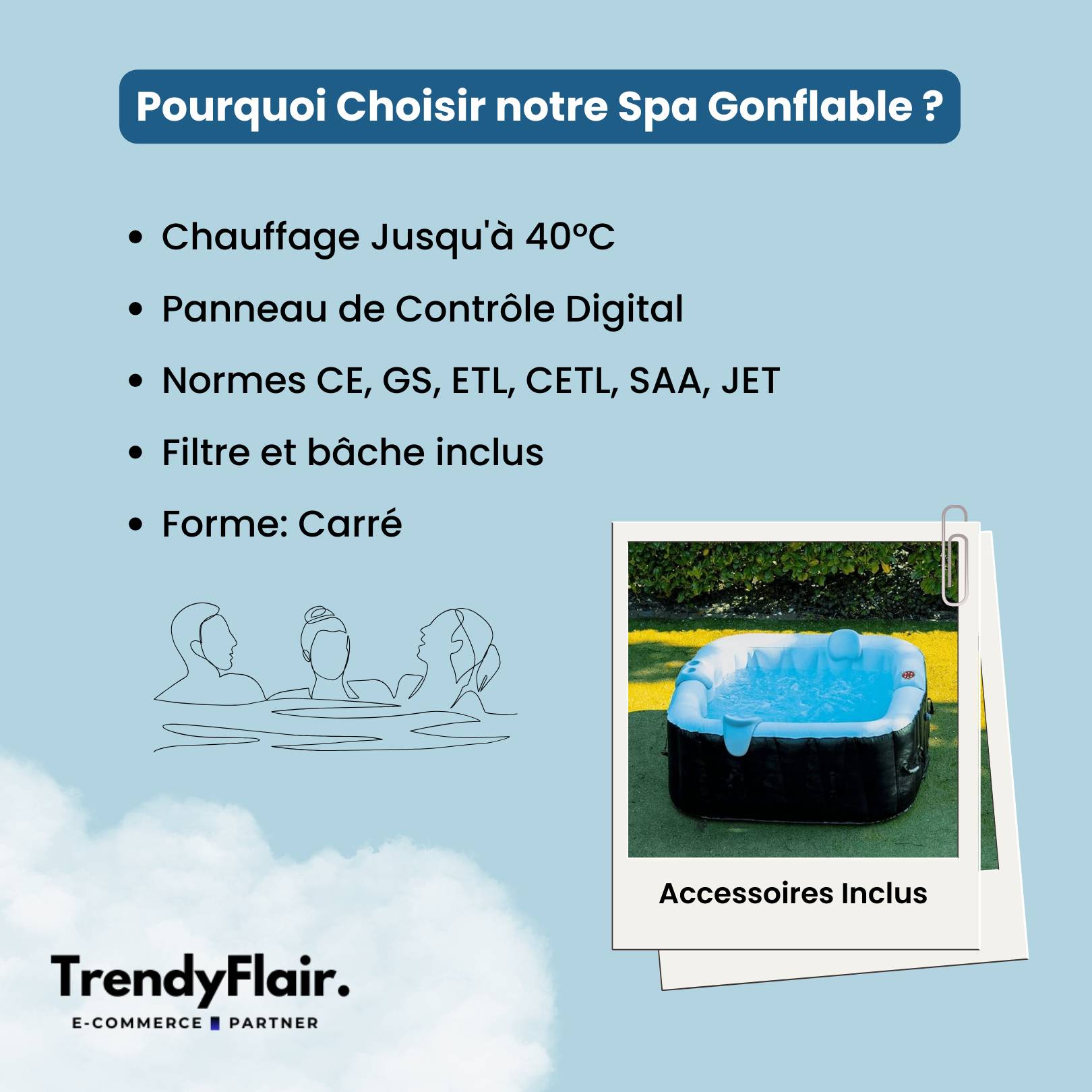 Spa gonflable Carré – Leroy Jardin