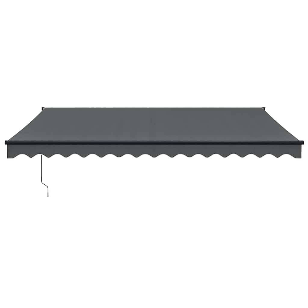 Grand auvent rétractable mural aluminium terrasse bouclier soleil anthracite 4,5x3 m - ComfortXL Outdoor Living - Image 3