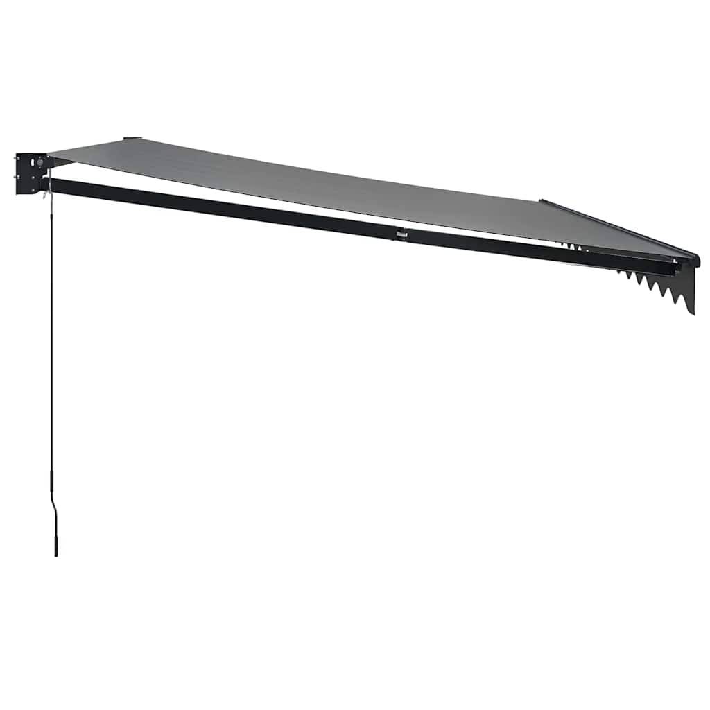 Grand auvent rétractable mural aluminium terrasse bouclier soleil anthracite 4,5x3 m - ComfortXL Outdoor Living - Image 4