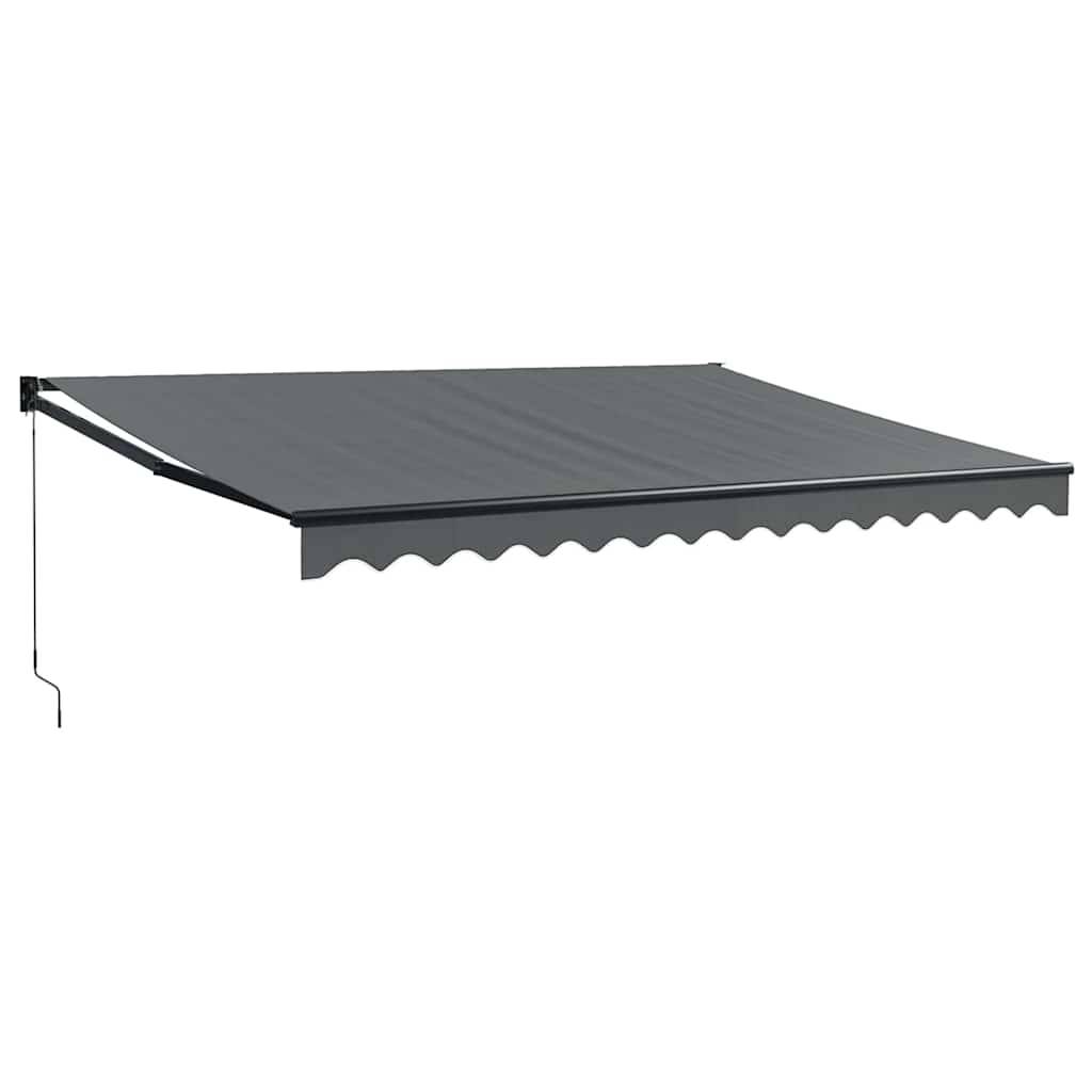 Grand auvent rétractable mural aluminium terrasse bouclier soleil anthracite 4,5x3 m - ComfortXL Outdoor Living - Image 2