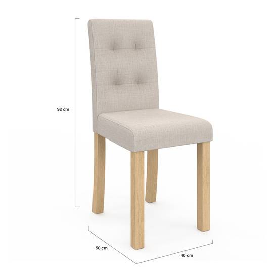 Lot de 4 chaises POLGA capitonnées beiges pour salle à manger - Image 6