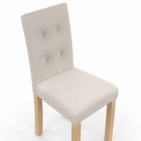 Lot de 4 chaises POLGA capitonnées beiges pour salle à manger - Image 7