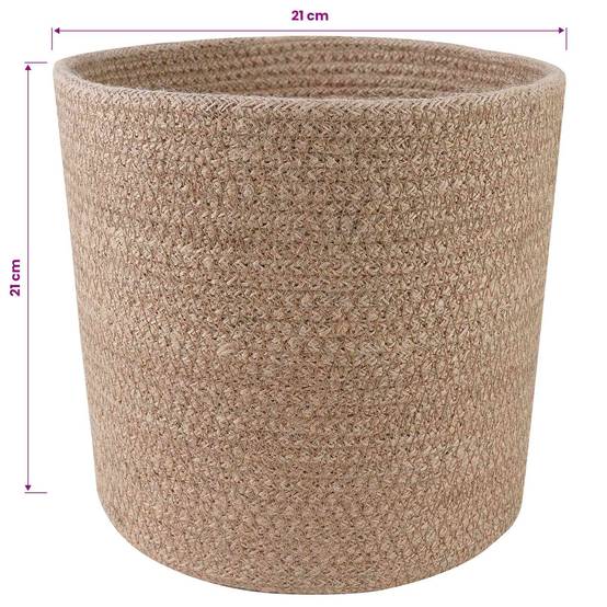Ensemble de 2 pots à plantes jute naturel 21 x 21 x 21 cm - PANGIVO - Image 5