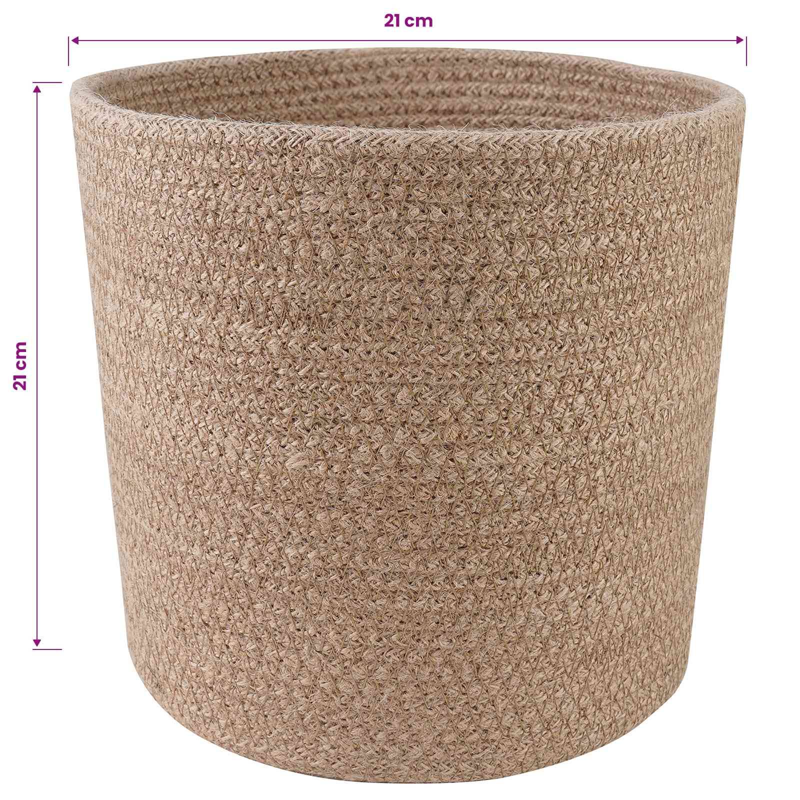 Ensemble de 2 pots à plantes jute naturel 21 x 21 x 21 cm - PANGIVO - Image 5