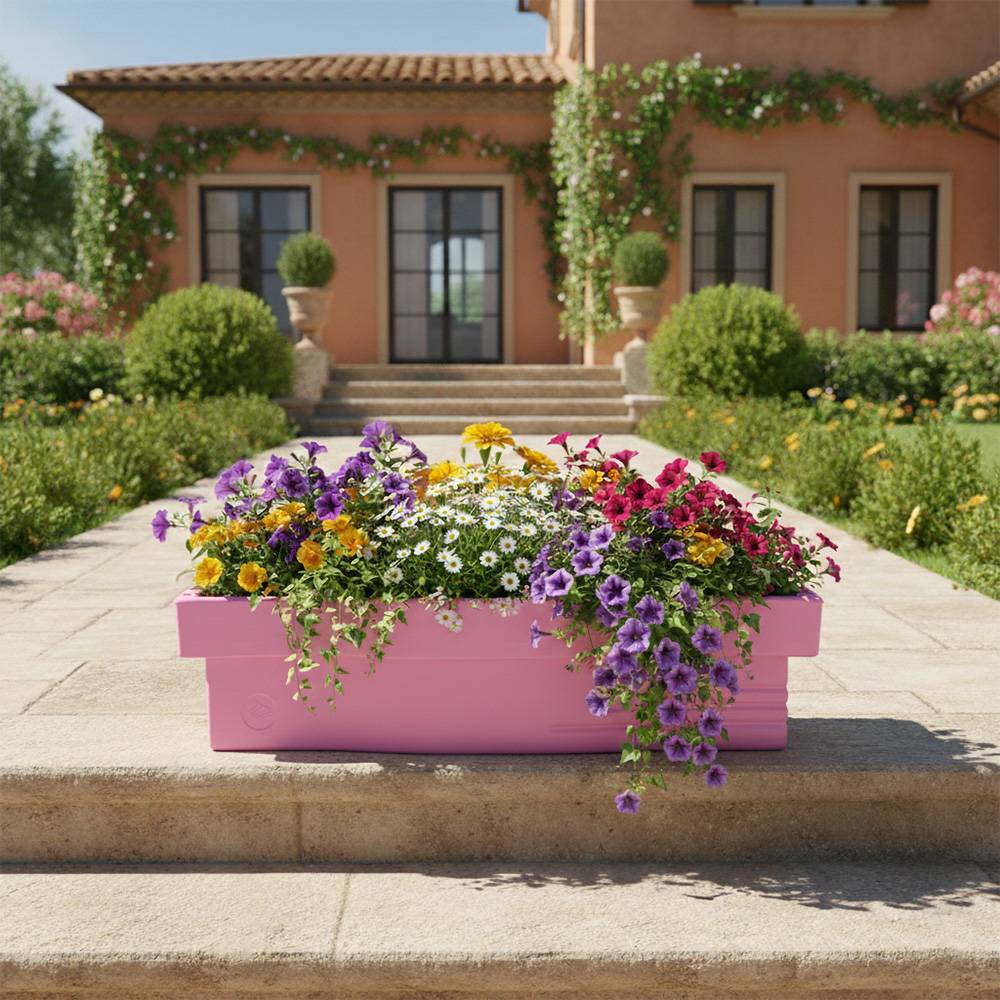 Jardinière design effet pierre 70l avec réserve d'eau-plast'up rotomoulage - Imagen 3