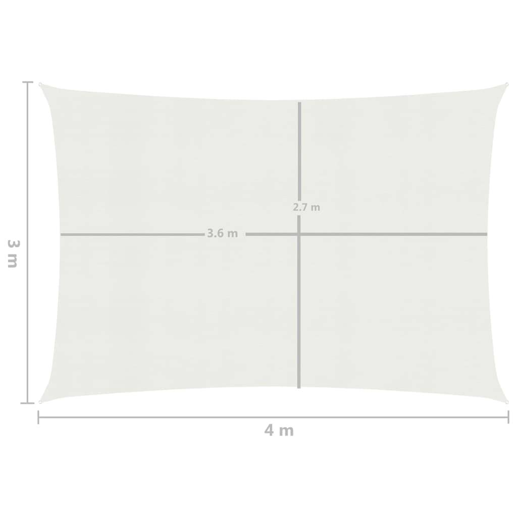 Helloshop26 - Voile toile d'ombrage parasol 160 g/m² blanc 3 x 4 m PEHD - Imagen 6