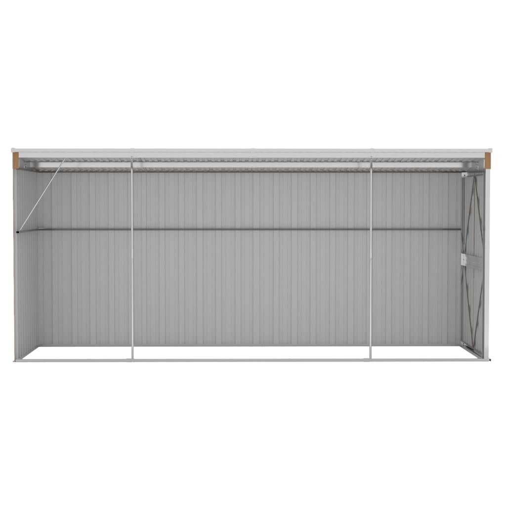 Helloshop26 - Abri de jardin cabane cabanon maison de stockage remise extérieur hangar outils robuste mural 118 x 382 x 178 cm acier galvanisé marron - Imagen 4