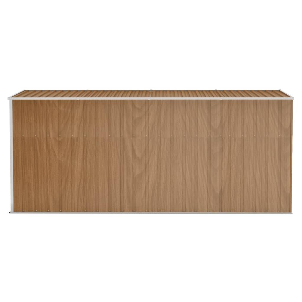 Helloshop26 - Abri de jardin cabane cabanon maison de stockage remise extérieur hangar outils robuste mural 118 x 382 x 178 cm acier galvanisé marron - Imagen 3