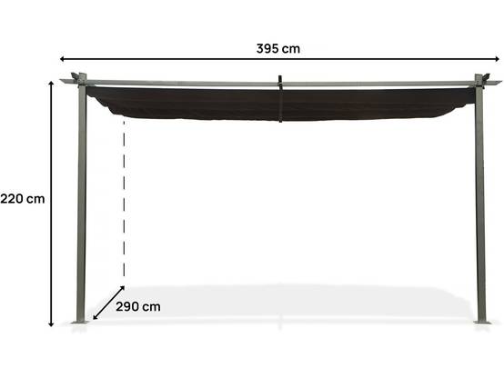 Habitat Et Jardin - Pergola Adossée En Métal Avec Toit Rétractable - 3 X 4 M - Gris Anthracite -habitat Et Jardin - Image 3