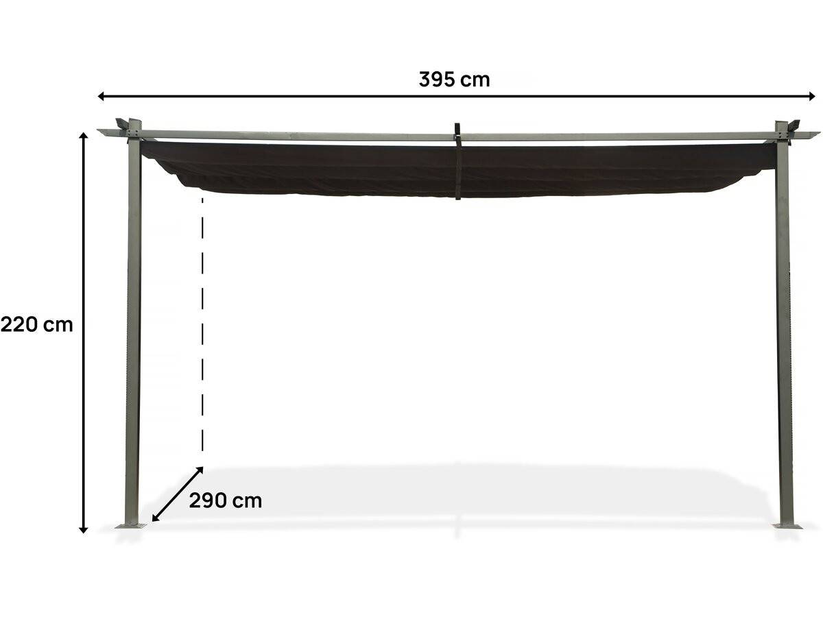 Habitat Et Jardin - Pergola Adossée En Métal Avec Toit Rétractable -  3 X 4 M - Gris Anthracite -habitat Et Jardin - Image 3