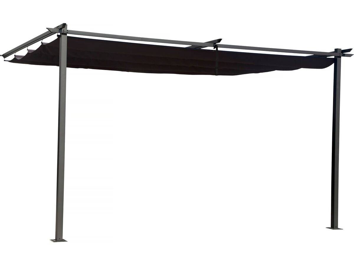 Habitat Et Jardin - Pergola Adossée En Métal Avec Toit Rétractable - 3 X 4 M - Gris Anthracite -habitat Et Jardin - Image 1