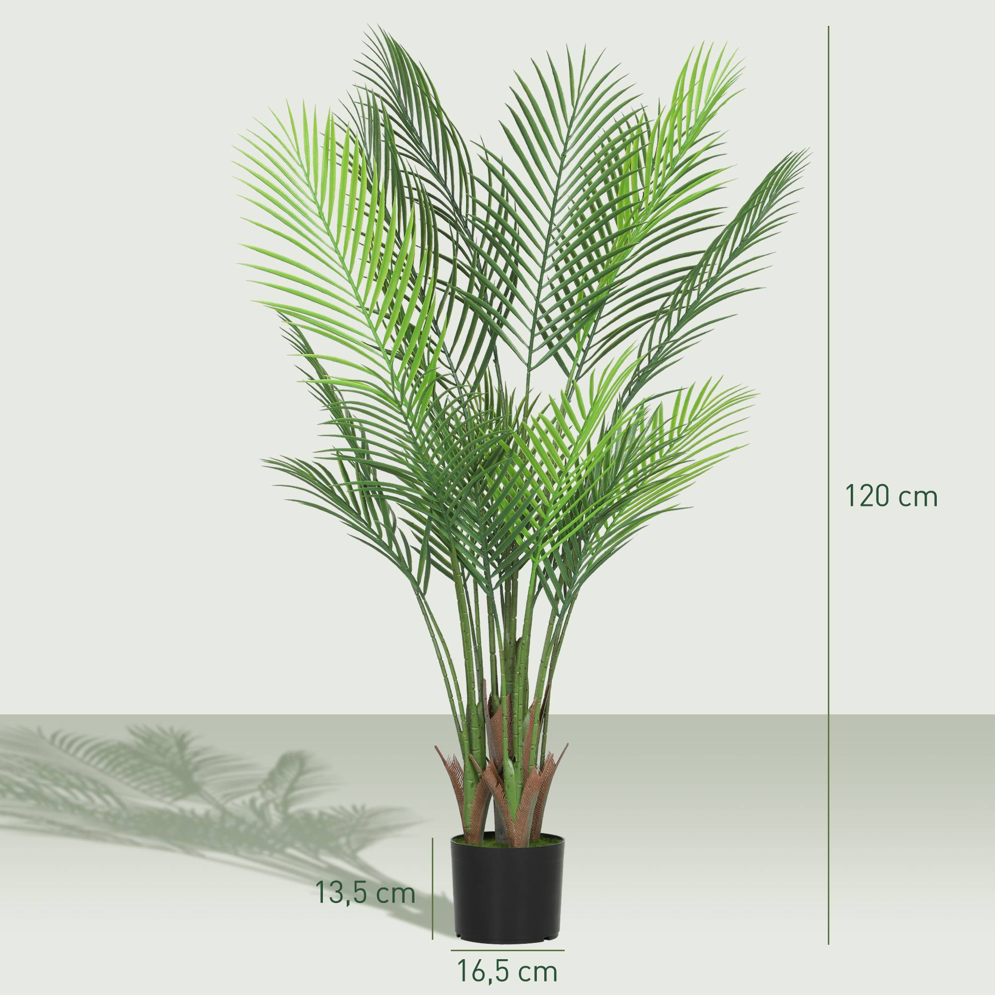 Palmier artificiel plastique bureau sanctuaire tropical 120 cm vert - ComfortXL Outdoor Living - Image 5