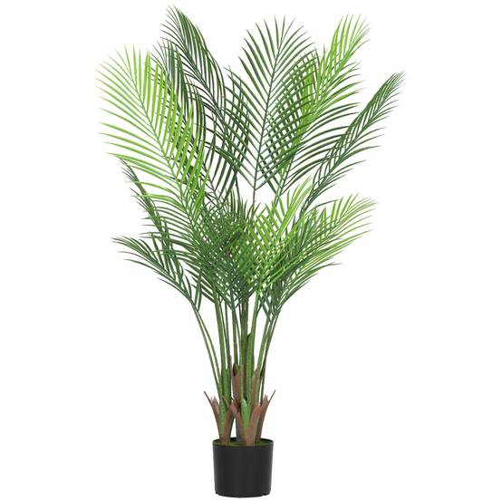 Palmier artificiel plastique bureau sanctuaire tropical 120 cm vert - ComfortXL Outdoor Living - Image 1