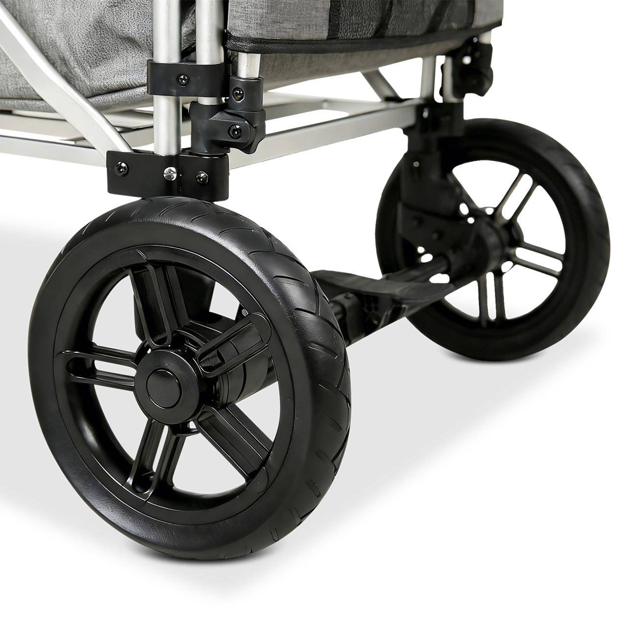 Chariot de Transport Enfants Pliable FUXLIFE by FUXTEC FX-CTL950 Gris Premium – Toit Solaire, Ceintures 5 Points, Intérieur Confort, Sac Isotherme - Image 5
