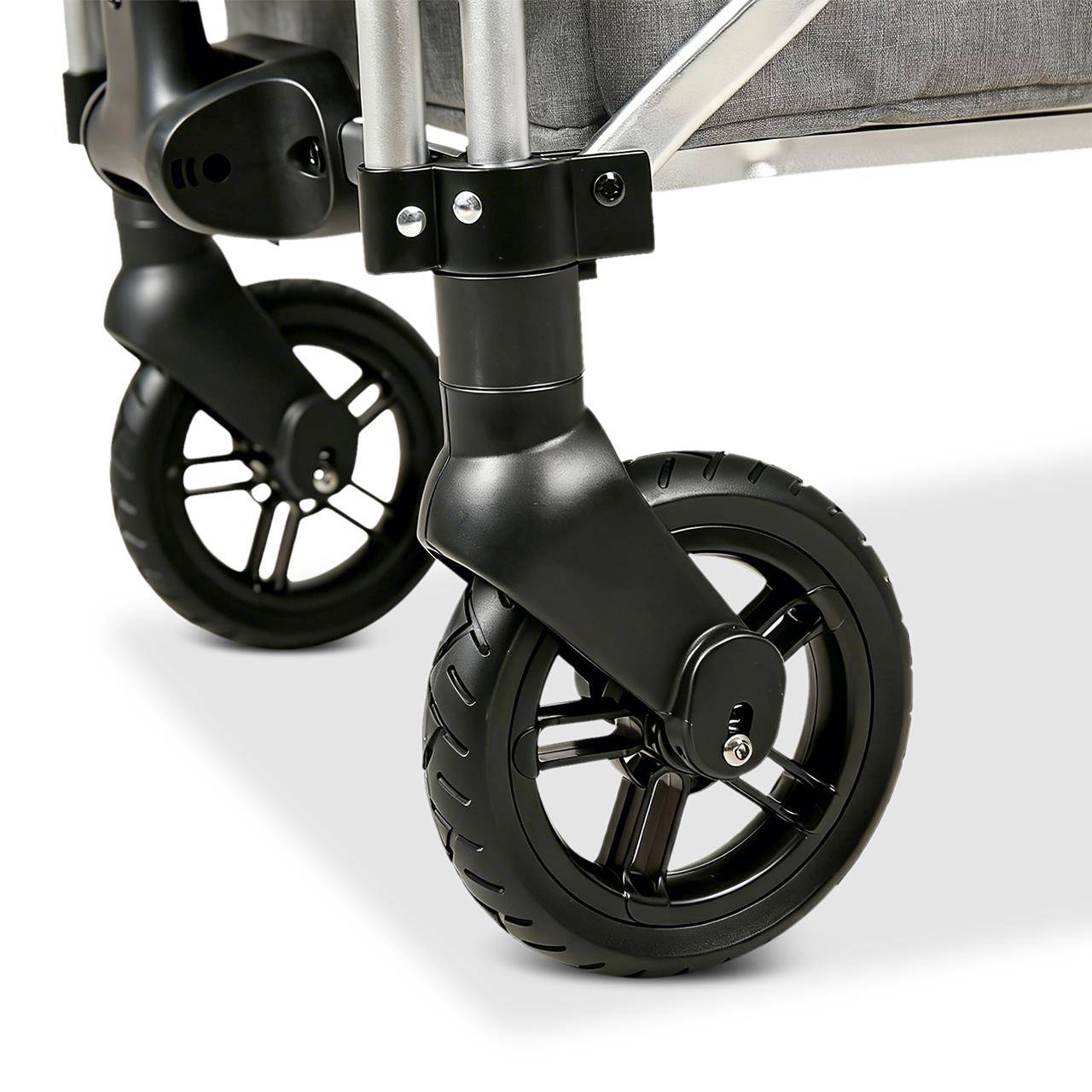 Chariot de Transport Enfants Pliable FUXLIFE by FUXTEC FX-CTL950 Gris Premium – Toit Solaire, Ceintures 5 Points, Intérieur Confort, Sac Isotherme - Image 7