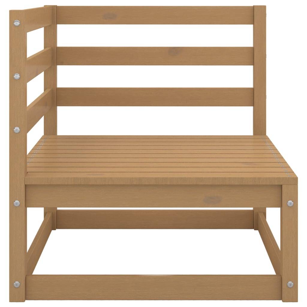 Helloshop26 - Salon de jardin meuble d'extérieur ensemble de mobilier 3 pièces marron miel bois de pin massif - Imagen 3