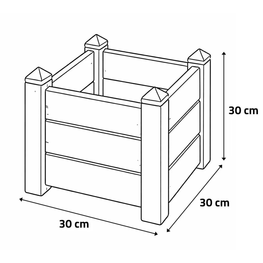 Autre - Jardinière carrée bois 30x30 / H 30 cm - Image 9