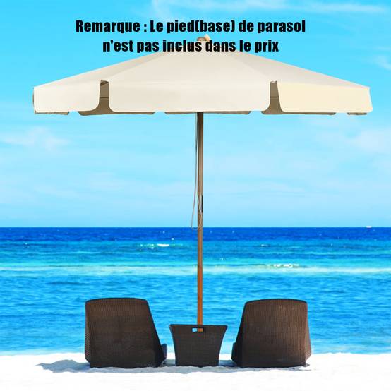 Costway - parasol inclinable ø300cm avec manivelle anti-uv,protection solaire toile polyester imperméable pour jardin,terrasse, balcon - Image 7