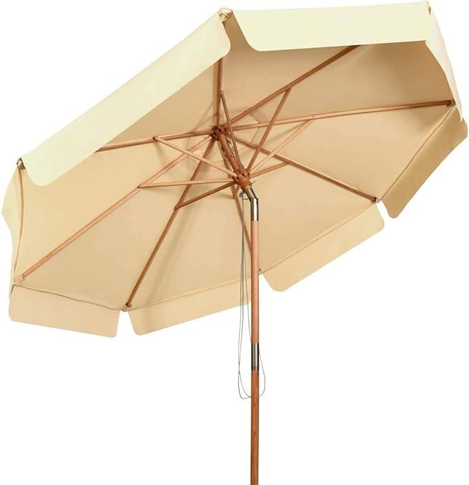 Costway - parasol inclinable ø300cm avec manivelle anti-uv,protection solaire toile polyester imperméable pour jardin,terrasse, balcon - Image 1