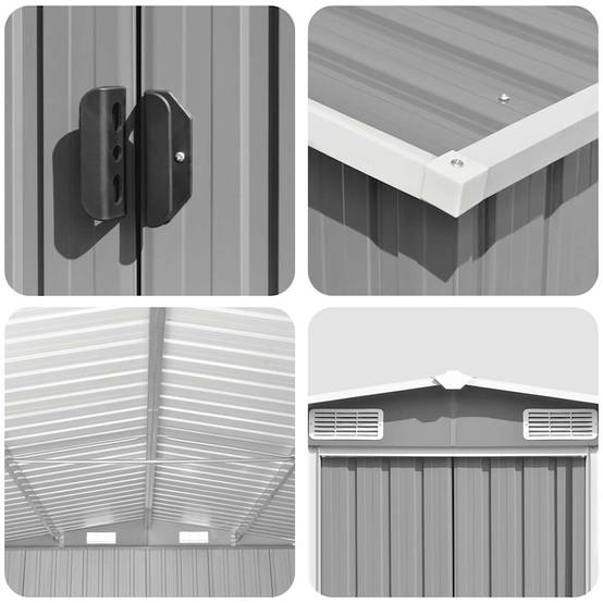 Vidaxl - Abri de jardin 257x489x181 cm Métal Gris 12.6m² vidaXL 143349 - Image 9
