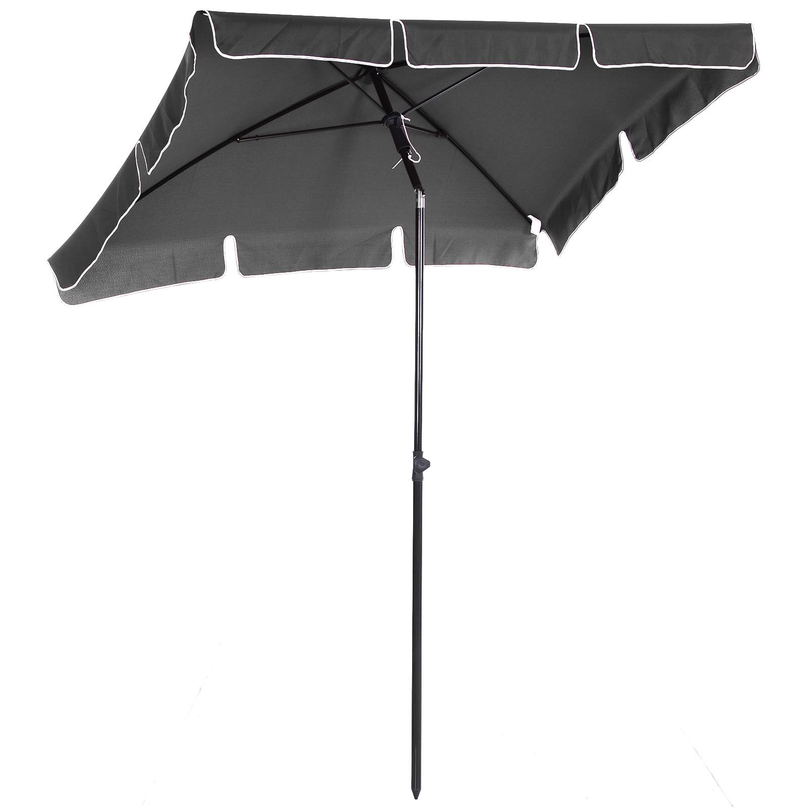 Outsunny - Parasol rectangulaire inclinable droit 2m alu métal polyester haute densité gris - Outsunny