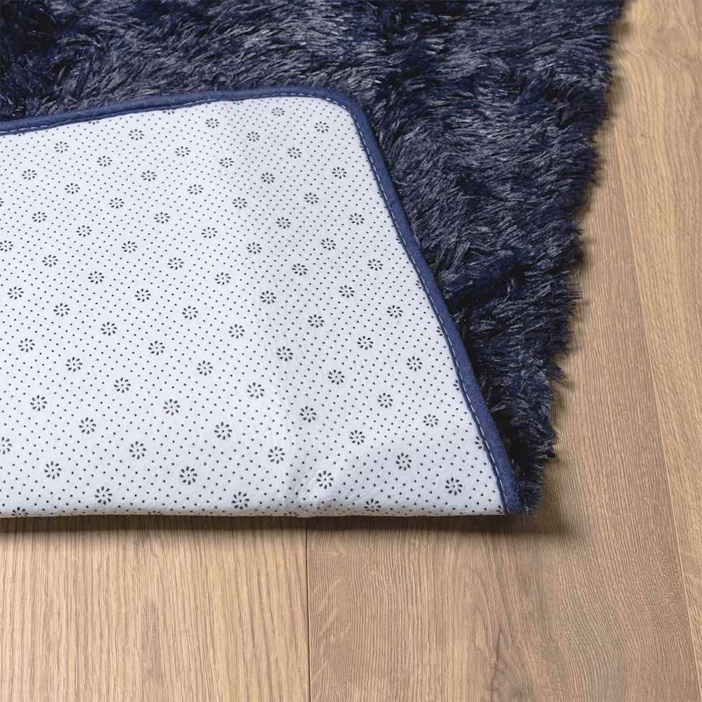 Tapis à Poils Longs en Polyester Confortable pour Décoration Intérieur Bleu Marine 160x230 cm – ComfortXL Outdoor Living - Image 6