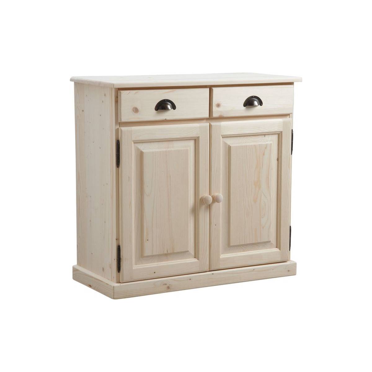 Aubry Gaspard - Buffet en bois brut 2 portes 2 tiroirs - Imagen 1