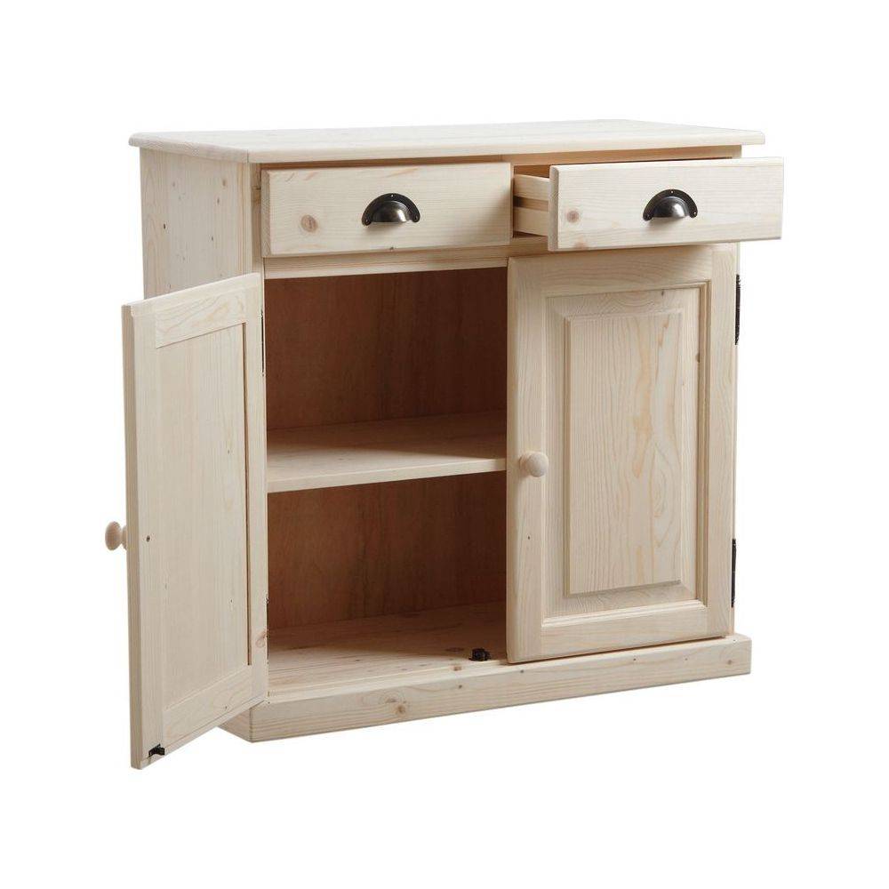 Aubry Gaspard - Buffet en bois brut 2 portes 2 tiroirs - Imagen 4