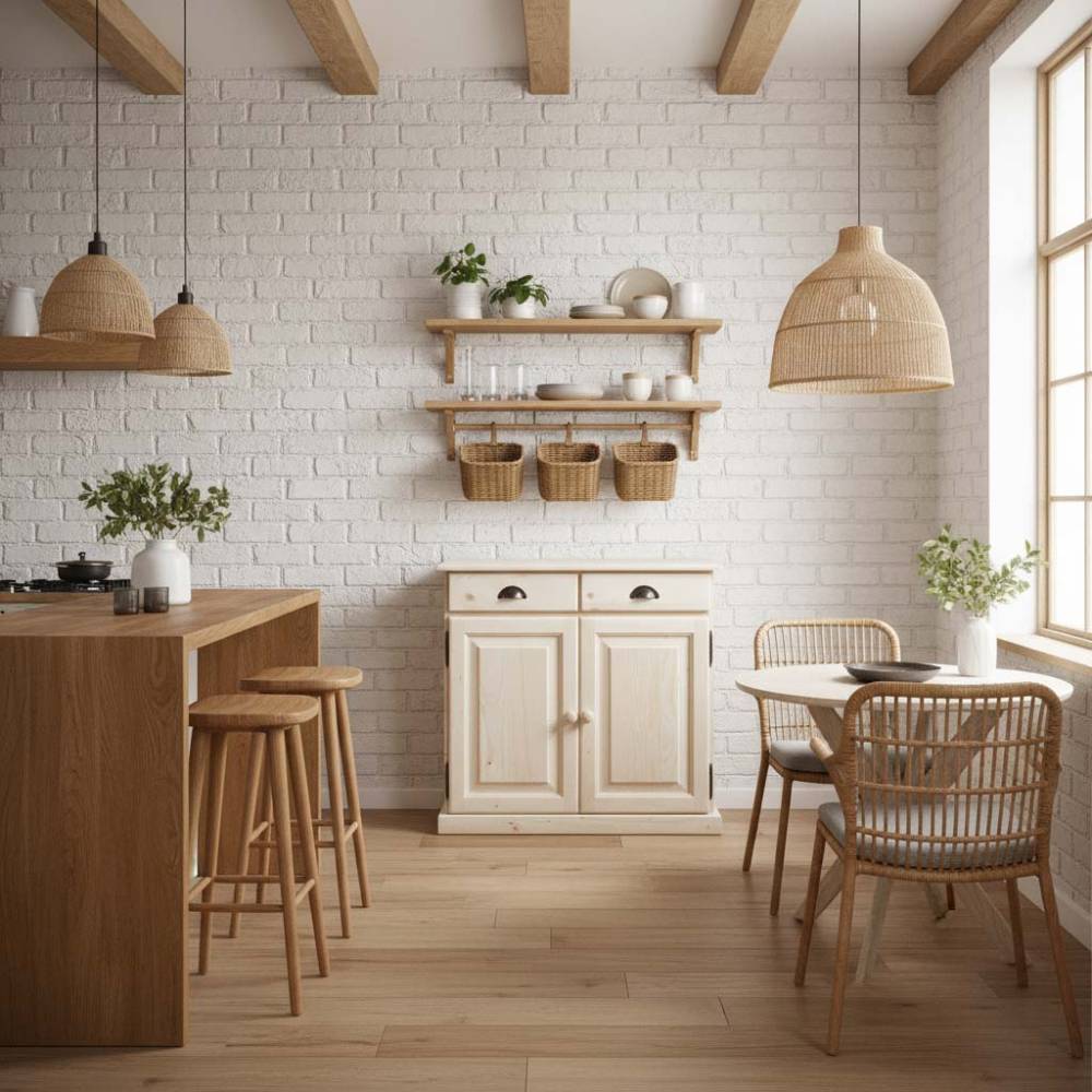 Aubry Gaspard - Buffet en bois brut 2 portes 2 tiroirs - Imagen 2