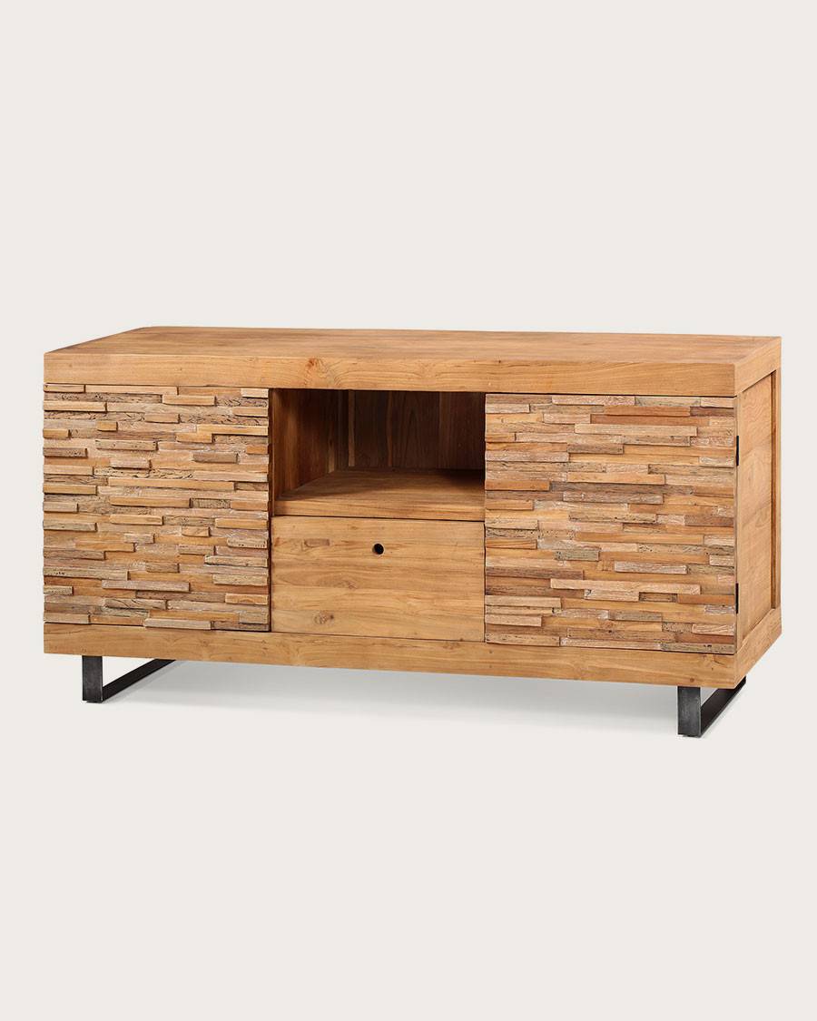 Néo - Meuble  en teck parqueté 160 cm - UNIQKA - Imagen 1