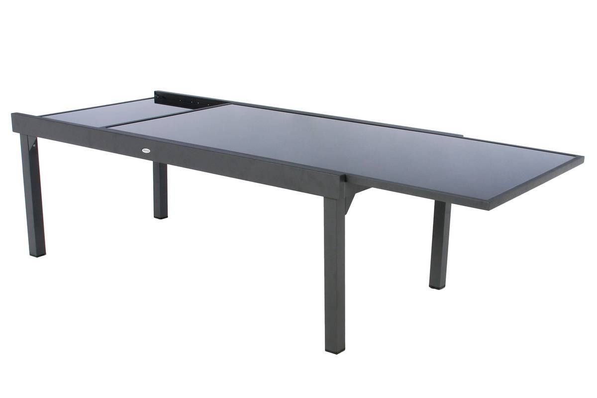 Hesperide - Table de jardin extensible "Piazza" anthracite & graphite 12 places en aluminium traité époxy - Hespéride - Imagen 5