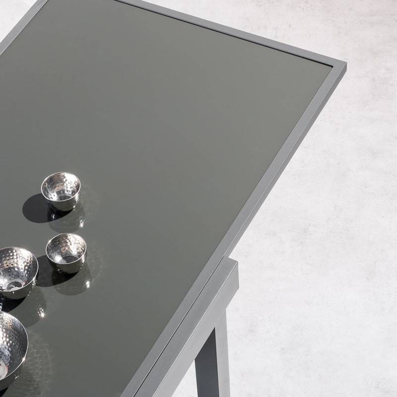 Hesperide - Table de jardin extensible "Piazza" anthracite & graphite 12 places en aluminium traité époxy Hespéride - Image 6