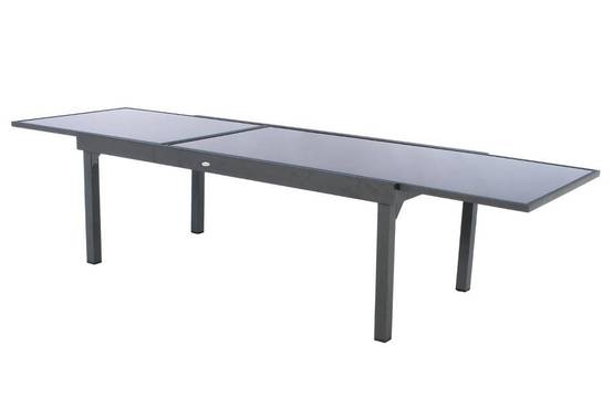 Hesperide - Table de jardin extensible "Piazza" anthracite & graphite 12 places en aluminium traité époxy Hespéride - Image 5