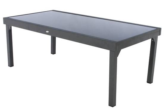 Hesperide - Table de jardin extensible "Piazza" anthracite & graphite 12 places en aluminium traité époxy Hespéride - Image 2