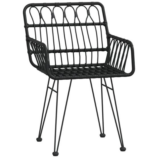Salon de Jardin 4 Personnes Résine Tressée Table Carrée 80cm Verre Noir – ComfortXL Outdoor Living - Image 5