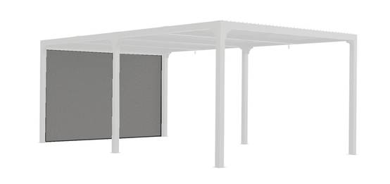 Habrita - Rideau latéral gris pour pergola bioclimatique PER 3630 BI et PER 3660 BI - 3,60 m Habrita - Image 1