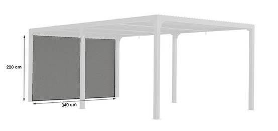 Habrita - Rideau latéral gris pour pergola bioclimatique PER 3630 BI et PER 3660 BI - 3,60 m Habrita - Image 2